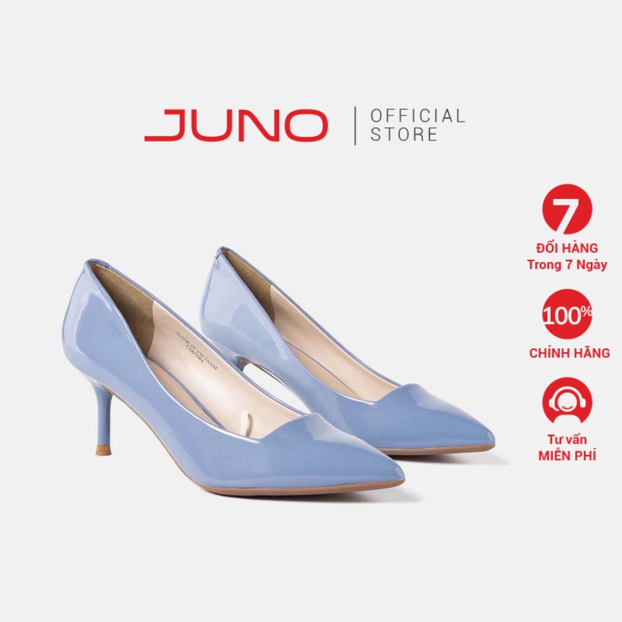 JUNO - Giày Cao Gót Si Bóng Mũi Nhọn - CG07084