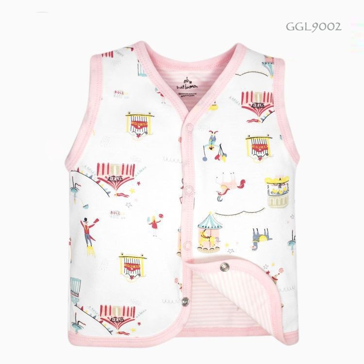 Áo gile cotton 2 mặt cho bé size từ 3 tháng đến 3 tuổi