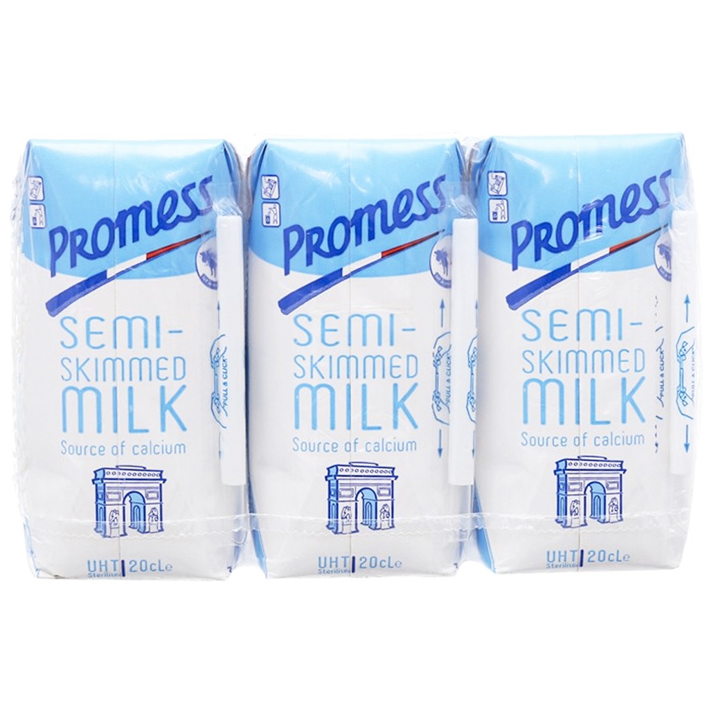 SỮA TƯƠI PROMESS ÍT BÉO 200ML - DATE T5/2020 [THÙNG 24 HỘP]