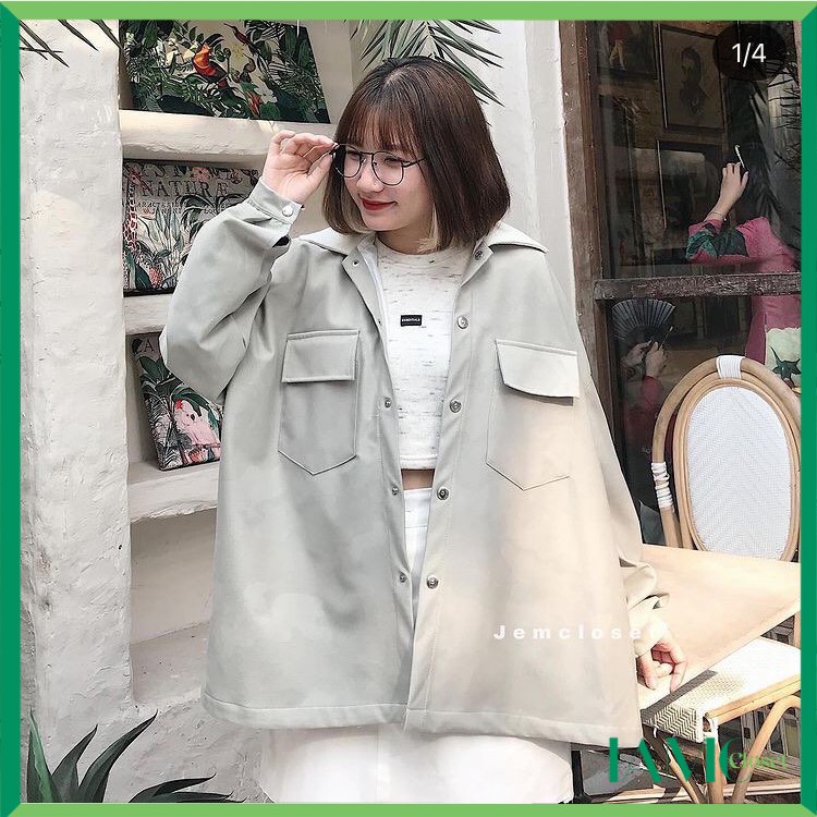 Áo khoác kaki jacket Hàn Quốc có túi cài khuy Oriole - 1945 IAMC.Closet