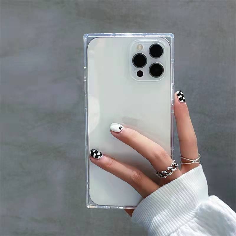 Ốp điện thoại vuông màu trong suốt đơn giản cho compatible for iPhone 13 Pro Max 6 6S 7 8 Plus X XS MAX XR 11 PRO MAX 12 Mini 12 Pro 12 Pro MaxTPHCM