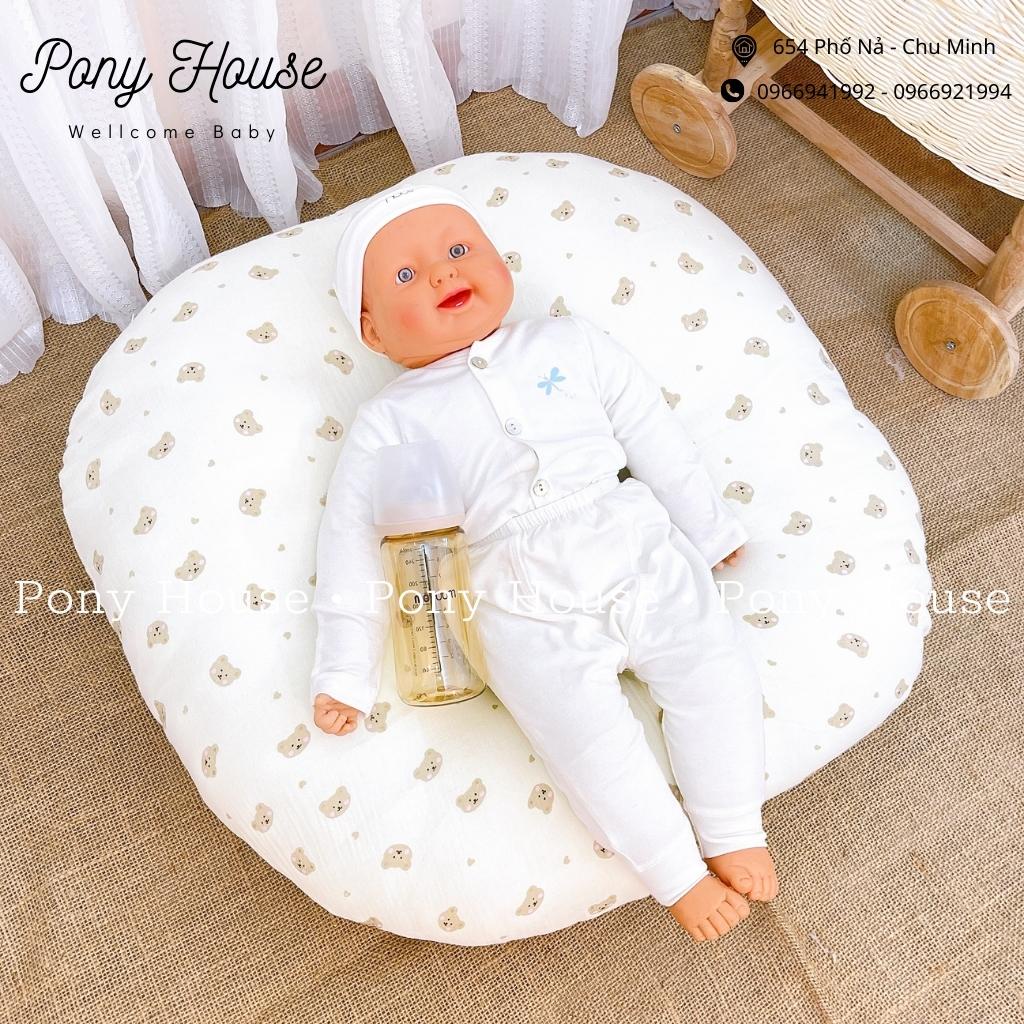 Gối Chống Trào Ngược Bunny  - Đệm Chống Trào Ngược Xô Muslin Cho Bé Sơ Sinh