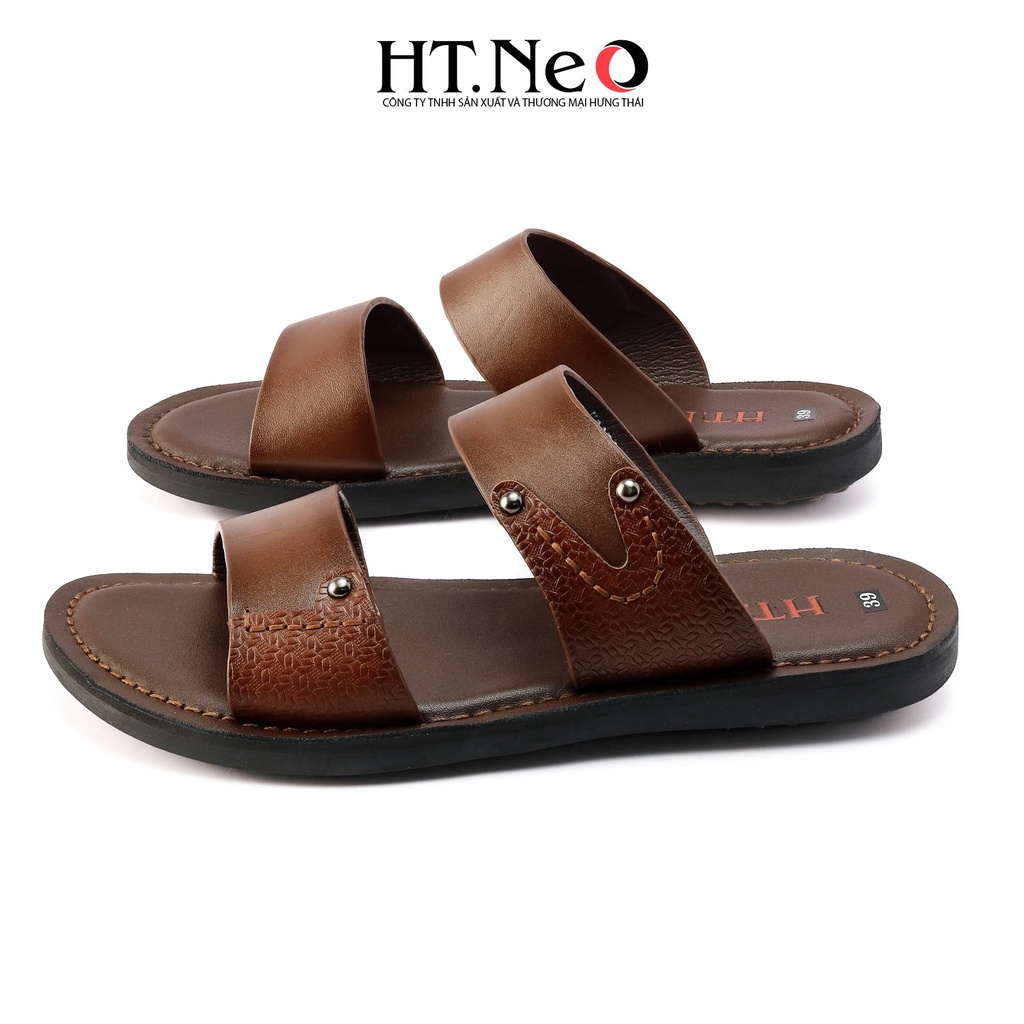 Sandal nam HT.NEO 100% da bò mềm mại, đế cao su nguyên khối, khâu may chân quai siêu chắc chắn SD133