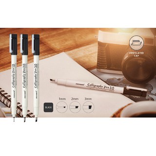 Bút thư pháp,bút đi nét Calligraphy Monami Chisel Tip 1.0mm 2.0mm 3.0mm, mực kháng nước - không phai màu