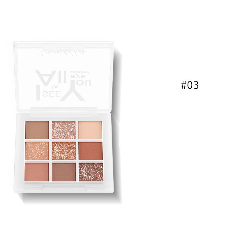 Bảng Phấn Mắt Lameila Chín Màu Sắc Hiệu Ứng Lì/ Ánh Nhũ Chống Nước Tiện Dụng