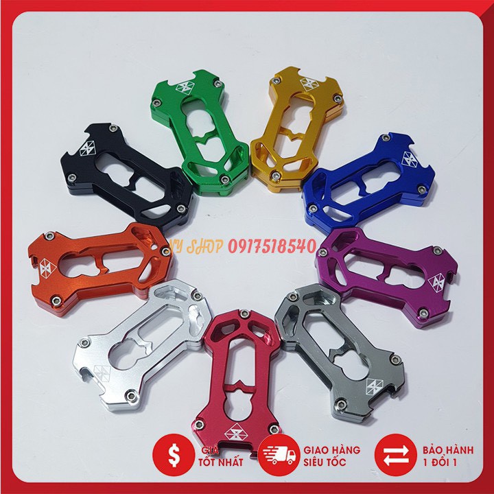 COMBO MÓC KHÓA SPIRIT BEAST VÀ ỐP CNC SMARKEY SPIRIT BEAST CHÍNH HÃNG CHO SH, SH MODE, CUB 125, PCX  - LOẠI 3 NÚT( 2 MÓN