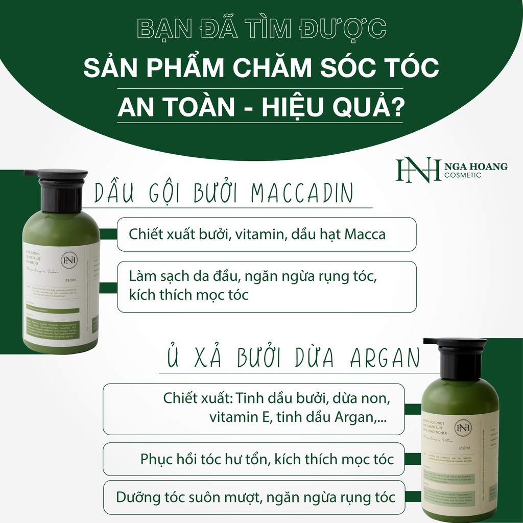 COMBO Dầu gội - Dầu xả bưởi Maccadin Nga Hoàng | BigBuy360 - bigbuy360.vn