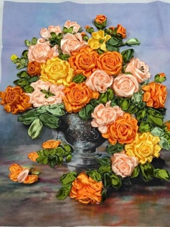 Tranh thêu ruy băng 55x47cm