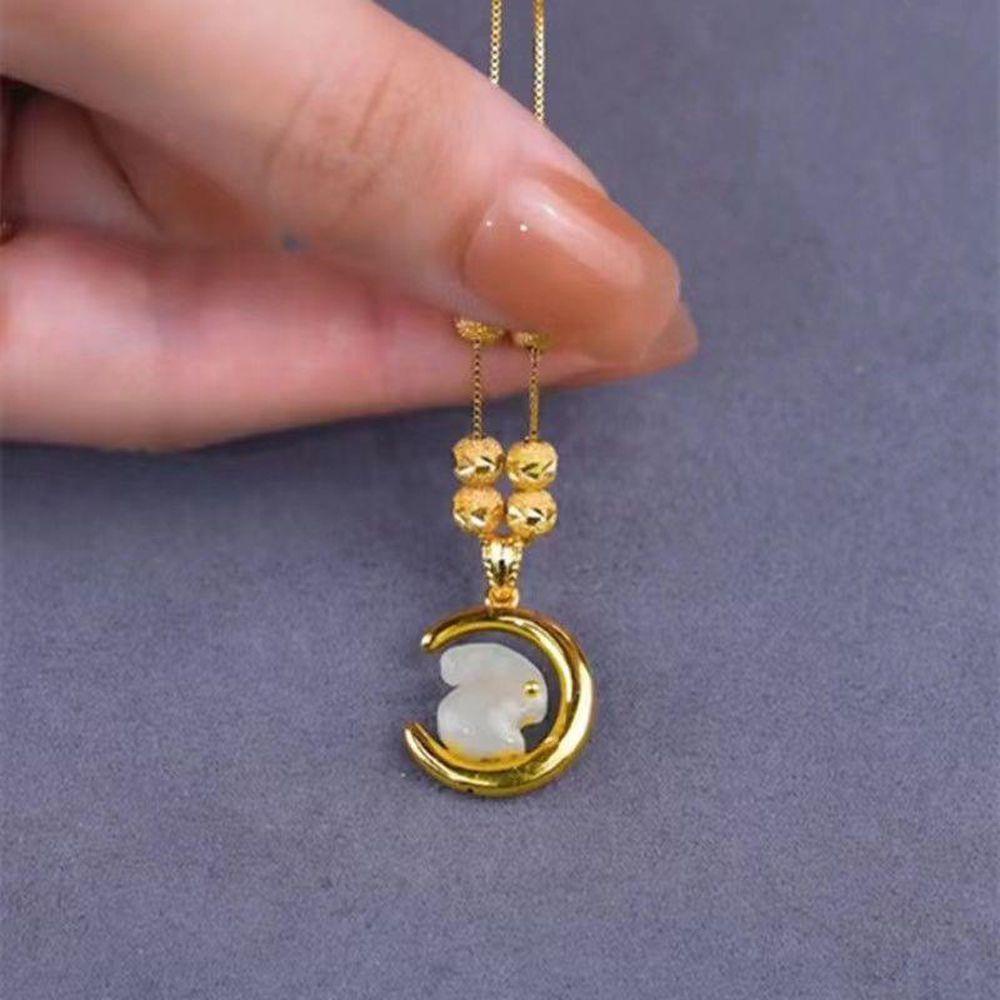 DARON Vòng cổ Mạ Bạc Mặt Trăng Khuyết Thời Trang Cho Nữ