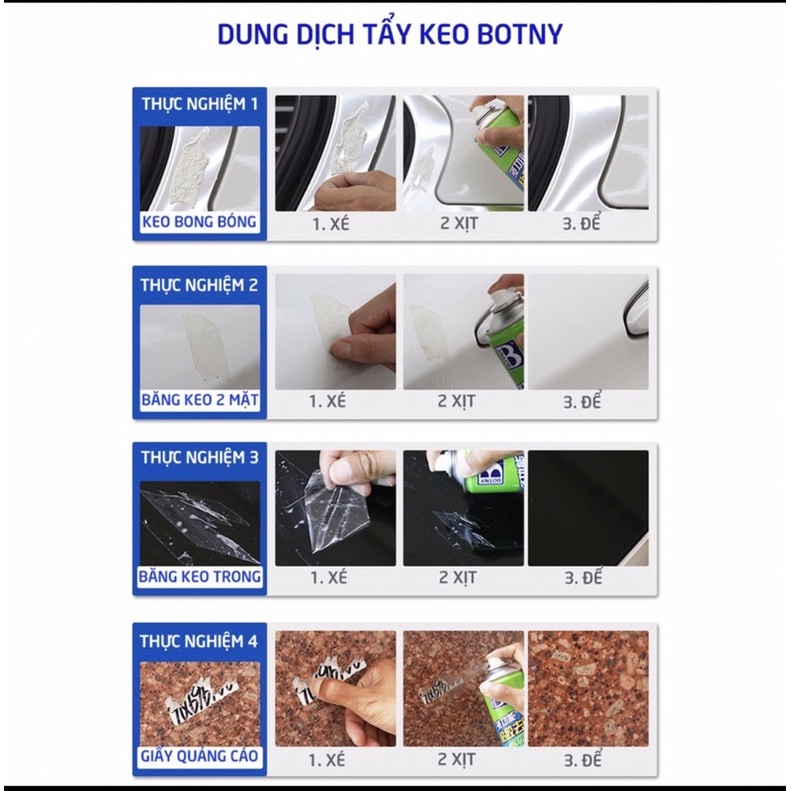 Chai Xịt Tẩy Nhựa Đường Ô tô Xe Máy - Tróc Keo Decal Xốp Dán Tường - Tẩy Băng Dính, Kẹo Cao Su, Bụi Sơn Màu DSQ