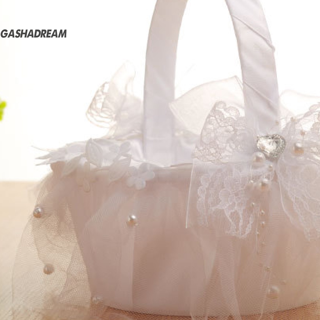 Gashadream Giỏ Đựng Hoa Cưới Màu Trắng Thoải Mái