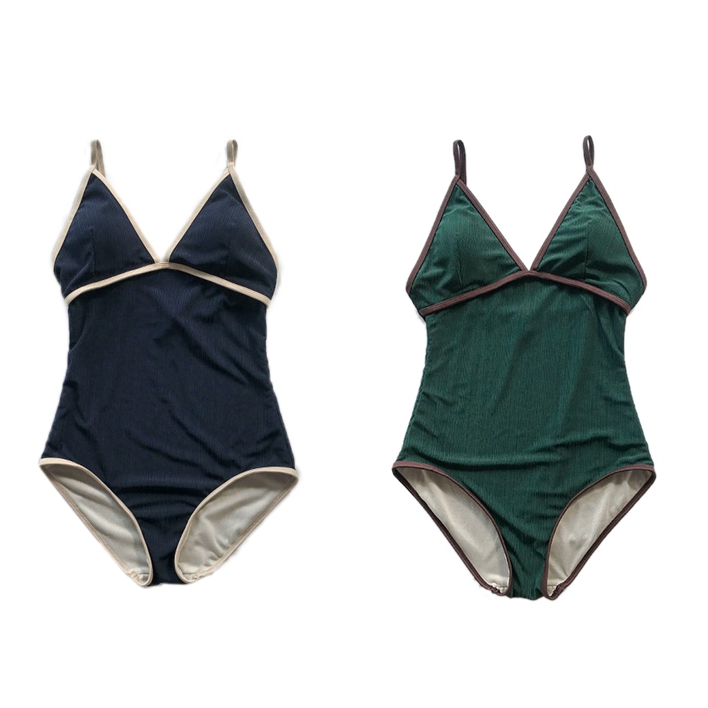 Có thể bán buôn Đồ bơi nữ một mảnh cổ V Retro Đơn giản giảm béo cho kỳ nghỉ nhiệt đới Bãi biển mùa hè Hồ tuần trăng mật Hàng giao ngayVermont055