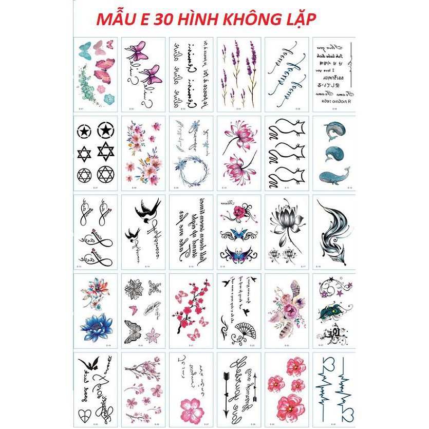 Hình Xăm Dán Mini Chống Thấm Nước Combo 30 Tấm (10x6cm) 1652 Shop Thời Trang 7788