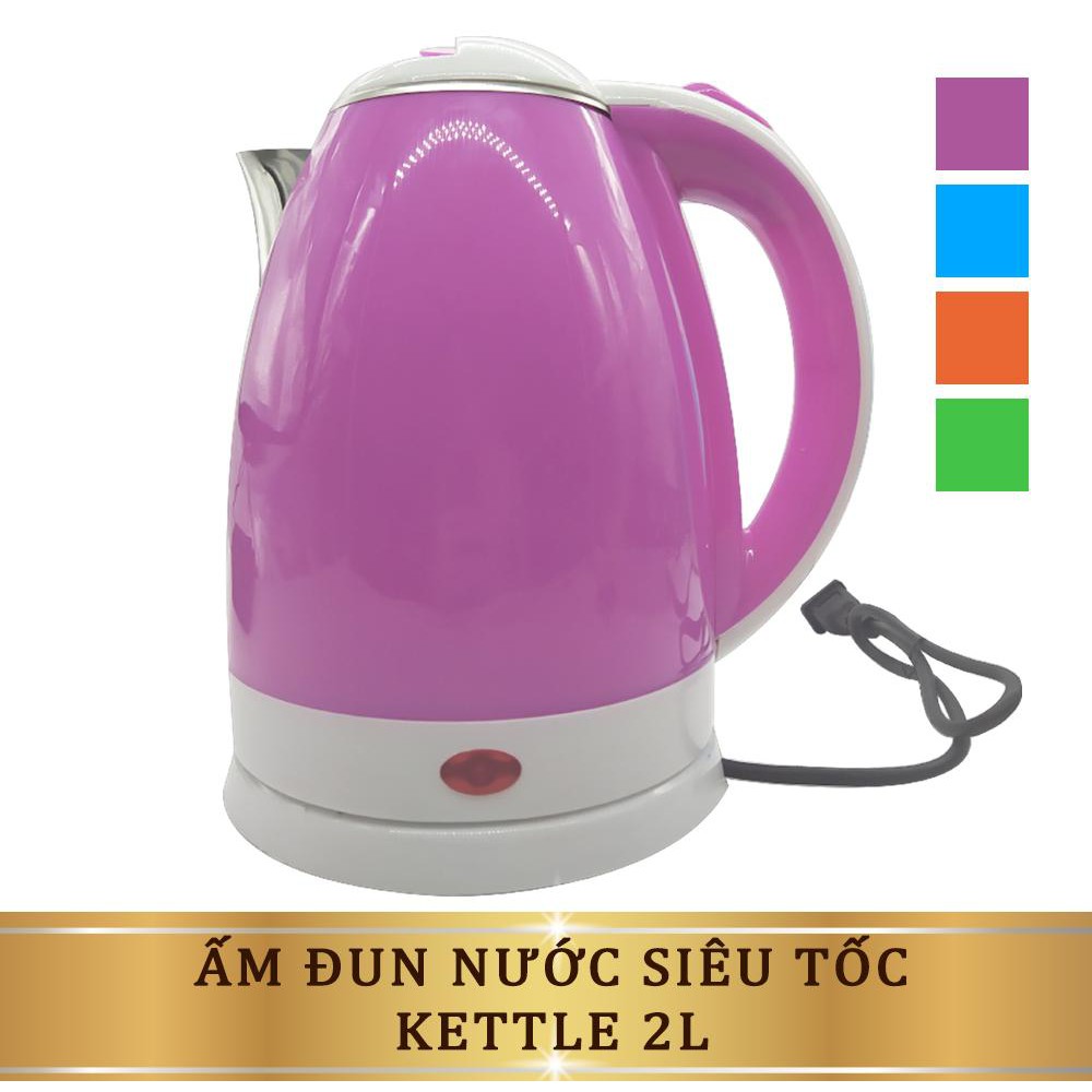 Ấm Đun Nước Siêu Tốc Kettle 2L Cao Cấp, An Toàn 2 Lớp Cách Nhiệt