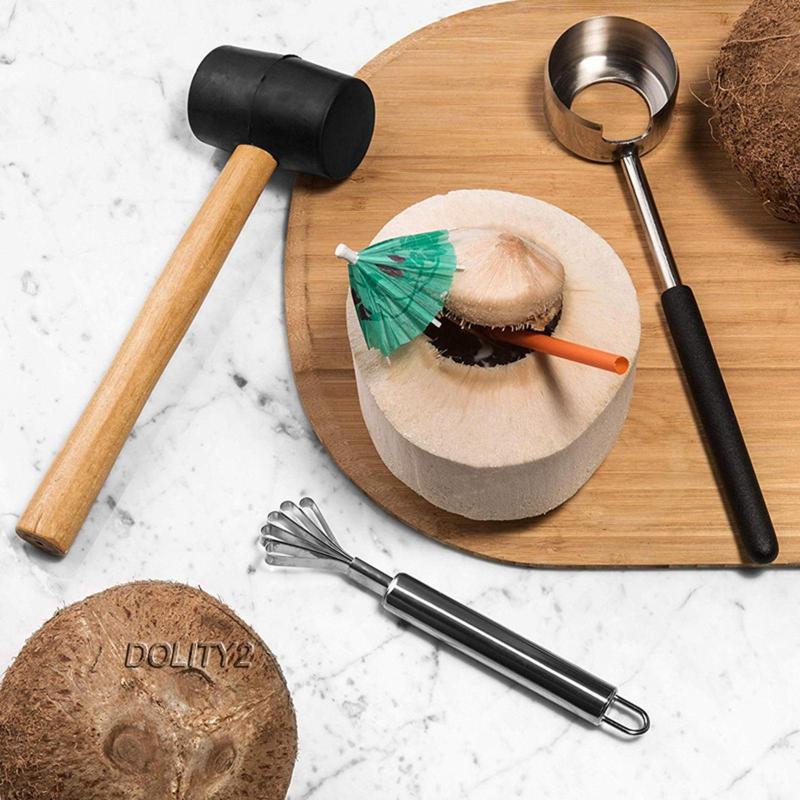 Set 3 Dụng Cụ Mở Dừa 2 Món Bằng Vỏ Dừa Thoải Mái