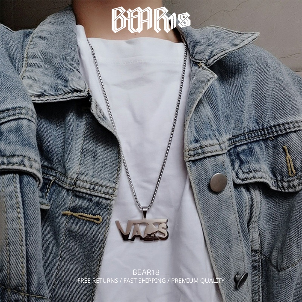 ( FULL SIZE ) Dây chuyền bạc thép titan không gỉ phong cách hiphop cá tính unisex logo brand BEAR18 - VC116
