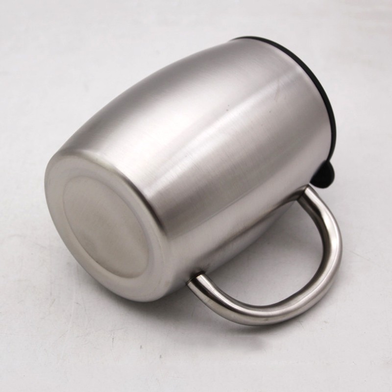CỐC  UỐNG CAFÉ BẰNG INOX 304 GF400 LOẠI 2 LỚP CHỐNG NÓNG, CÓ NẮP NHỰA, DUNG TÍCH 400ML