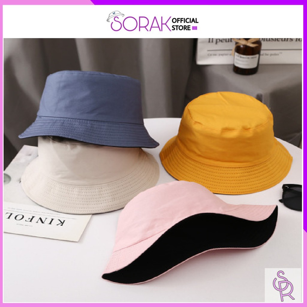 Nón mũ bucket vành cụp trơn nhiều màu sắc 2 MẶT ĐỘC,LẠ phong cách  Ulzzang Unisex MB1