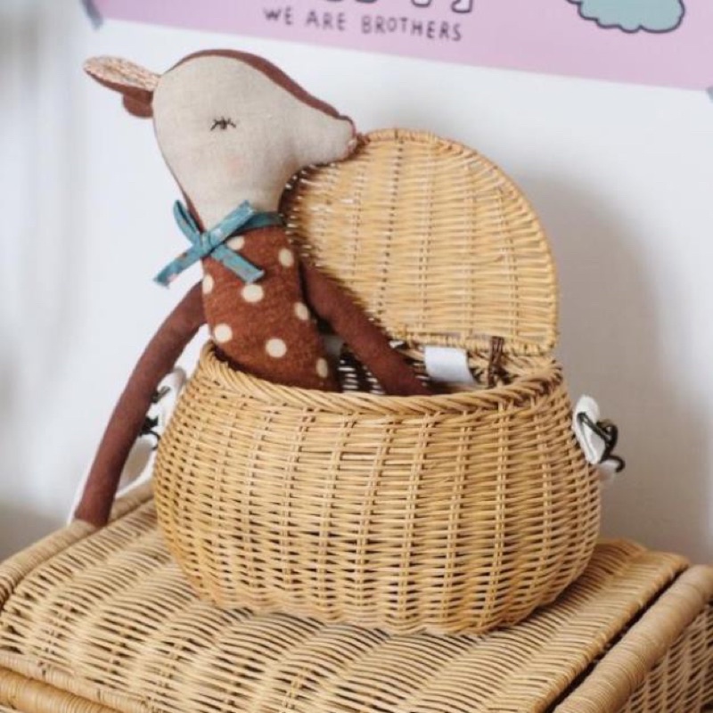 Balo giỏ mây cho bé picnic/treo xe