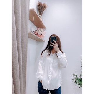 Áo sơ mi nữ dài tay lụa tăm 4 màu basic
