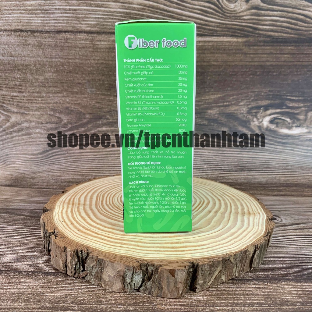 Gói bổ sung chất xơ Fiber Food chiết xuất giấp cá, giảm táo bón, hỗ trợ hệ tiêu hoá, nhuận tràng - Hộp 20 gói