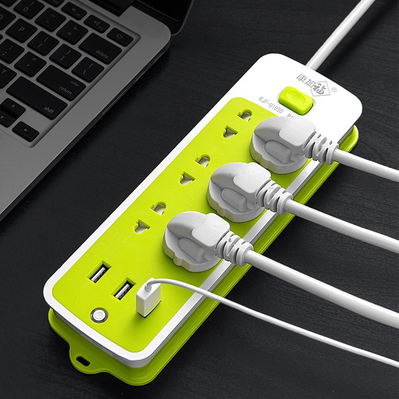 Ổ Cắm Điện Eco An Toàn Chống Giật 6 Cổng Cắm Và 3 Cổng Sạc Usb