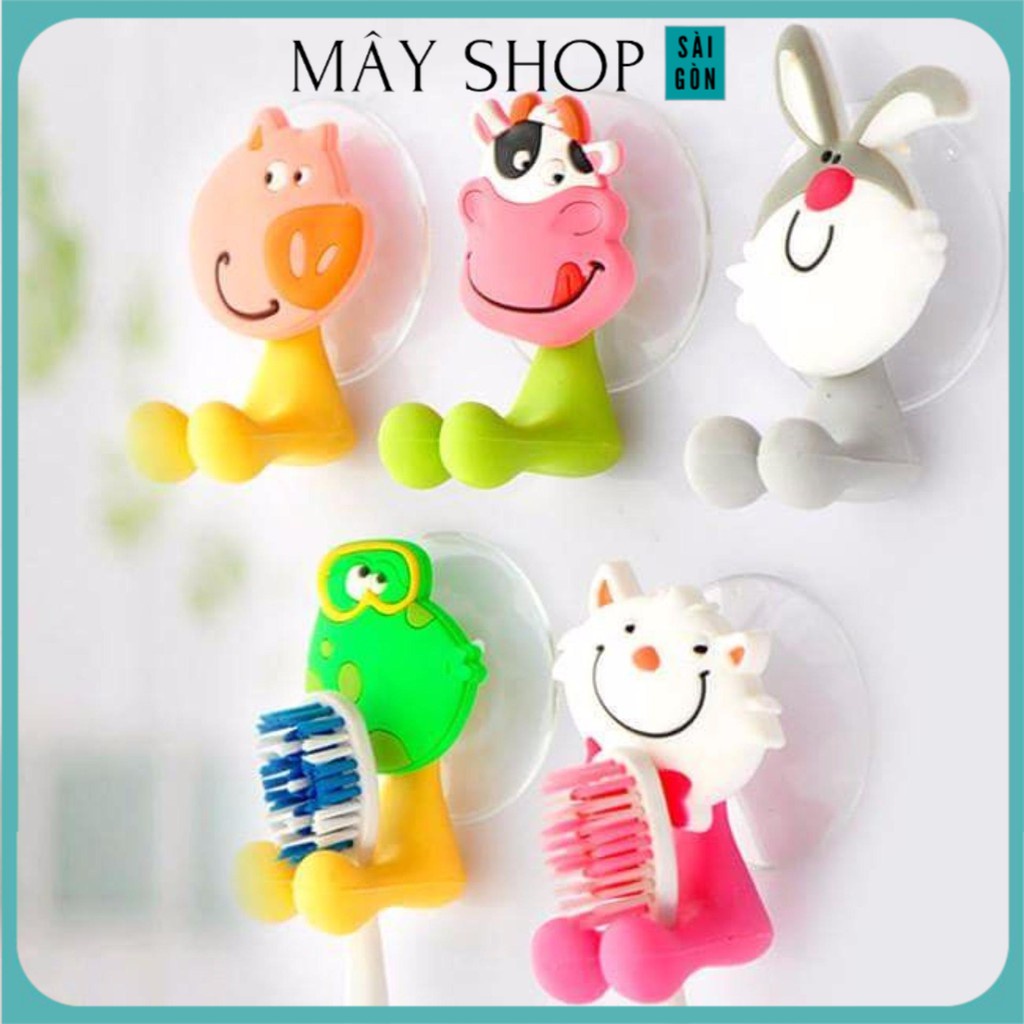 Móc Dán Hít Tường Treo Bàn Chải Đánh rắng, Kẹp Treo Đồ Hình Thú Dể Thương - MÂY SHOP SÀI GÒN