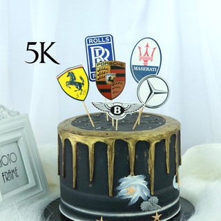 Cắm logo Mercedes trang trí bánh kem