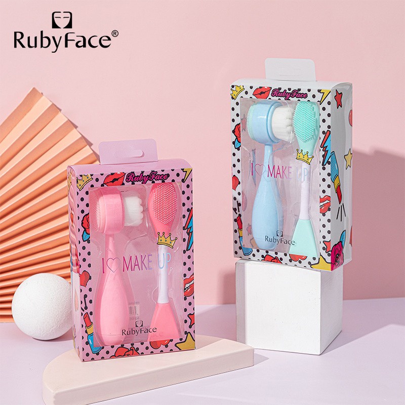 Set cọ rửa mặt và cọ mặt nạ chăm sóc da mặt Rubyface