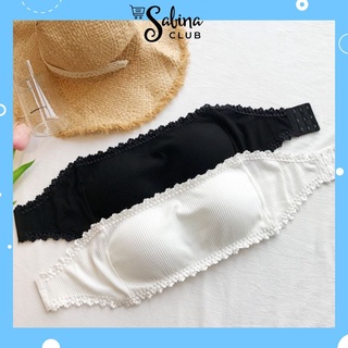 Áo Bra Nữ Quây Cotton Tăm Viền Ren Mềm Không Dây Cài Sau MS8831