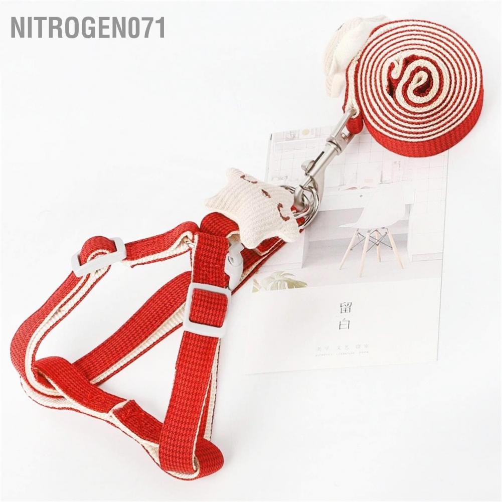 Nitrogen071 Dây buộc cho chó có thể điều chỉnh thoải mái Tay cầm an toàn thú cưng Vest với dây kéo để mèo đi dạo