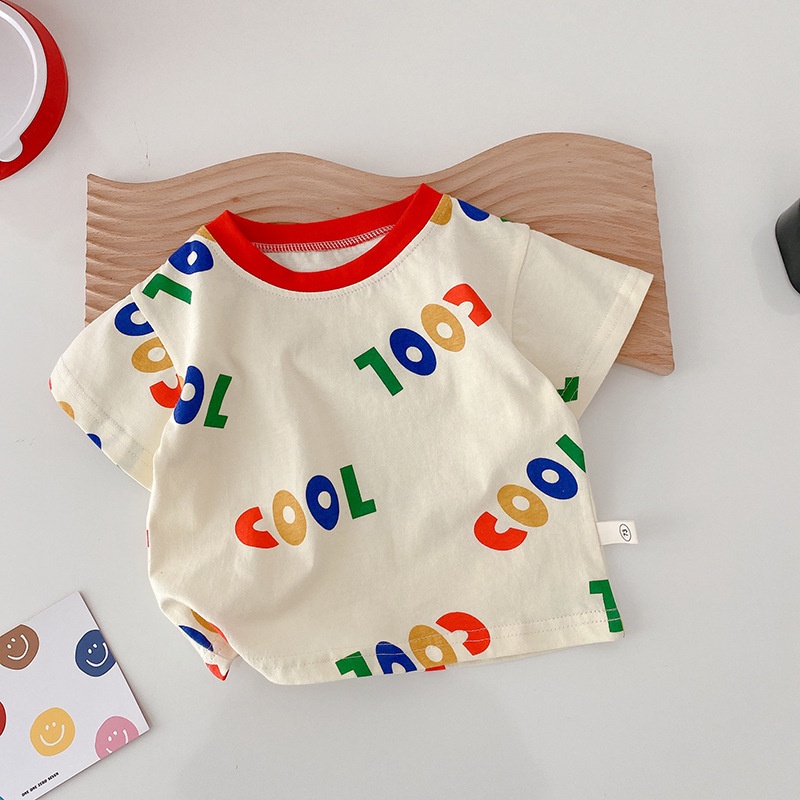 Áo Liền Quần Ngắn Tay In Hình Hoạt Hình Giản Dị Thời Trang Mùa Hè Dành Cho Trẻ Nhỏ Mới Sinh
