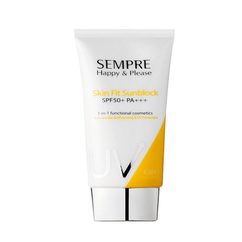 Kem Chống Nắng Vật Lý Kiềm Dầu cho mặt và cơ thể 50ml Sempre Happy & Please Skin Fit Sunblock SPF50+ PA+++ 50ml | BigBuy360 - bigbuy360.vn