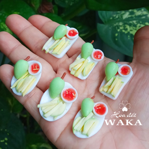 Mô Hình Dĩa xoài 01-Trái Cây Mini- Mô hình 1/12