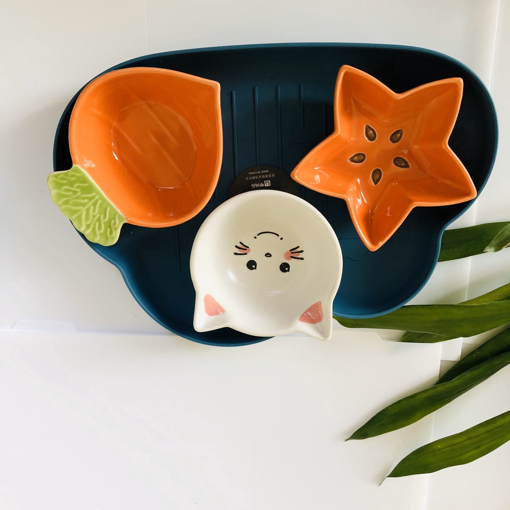 Combo Set Bát Sứ Ăn Dặm Cho Bé Đủ Màu Ngộ Nghĩnh Gồm Bát Ăn Dặm Và Khay Ăn Dặm