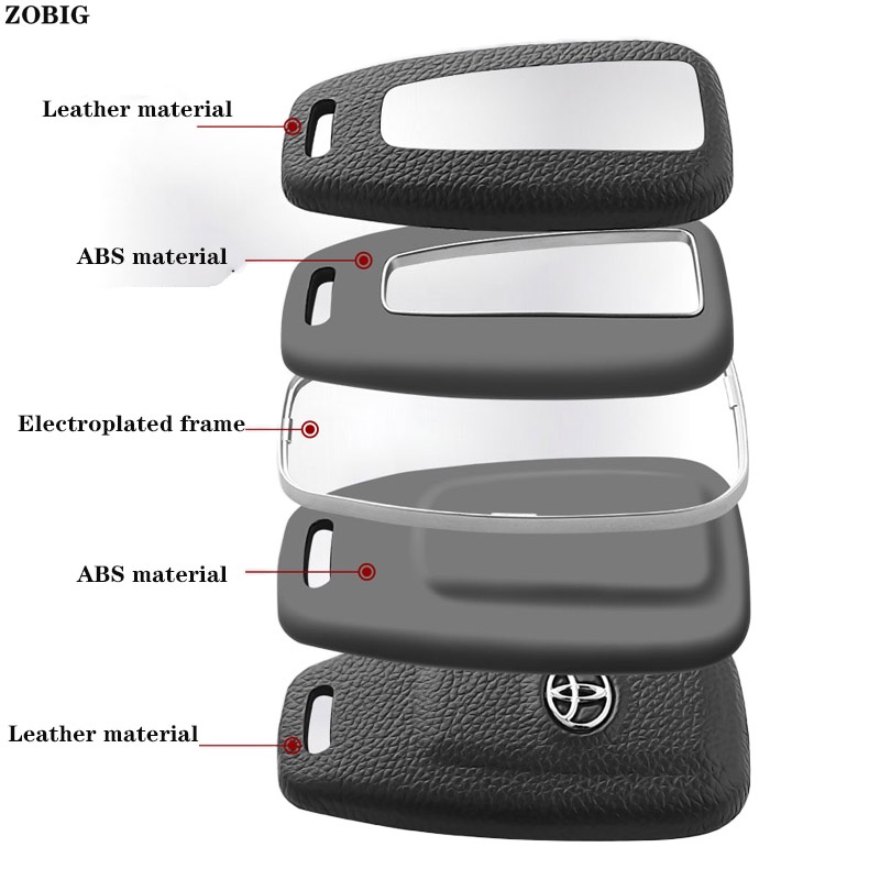 Vỏ Da Bảo Vệ Chìa Khóa Điều Khiển Từ Xa Cho Xe Hơi Toyota CHR Prado Camry Avalon RAV4 Highlander Avalon Prius Corolla Cross GT86