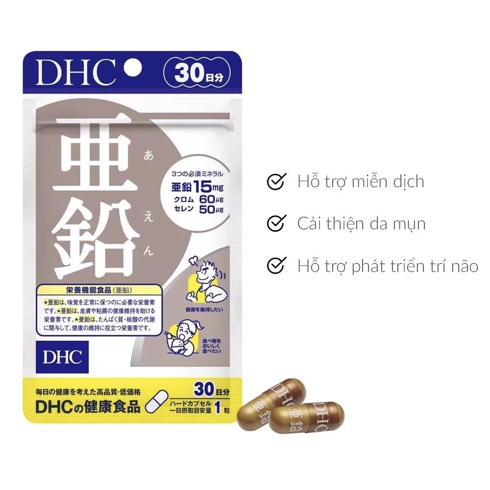 Viên uống bổ sung kẽm DHC Zinc 30 ngày