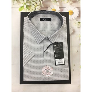ÁO SƠ MI CỘC TAY NAM OWEN MẪU MƠI 2020 KẺ CARO TRẮNG BODDY, MÀU GHI AR20706