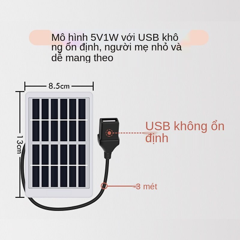 Tấm năng lượng mặt trời 10W5V chất lượng cao, tấm sạc quang điện, tấm phát điện du lịch ngoài trời, sạc nhanh USB, gia dụng di động đa tinh thể