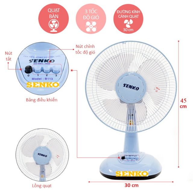 Quạt bàn Senko B113
