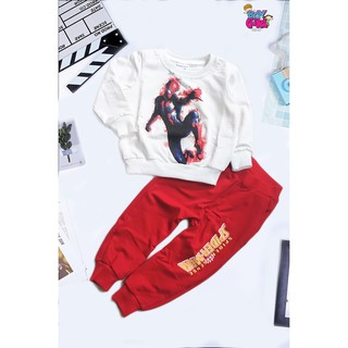 Bộ quần áo siêu nhân tay dài chất đẹp cho bé trai.