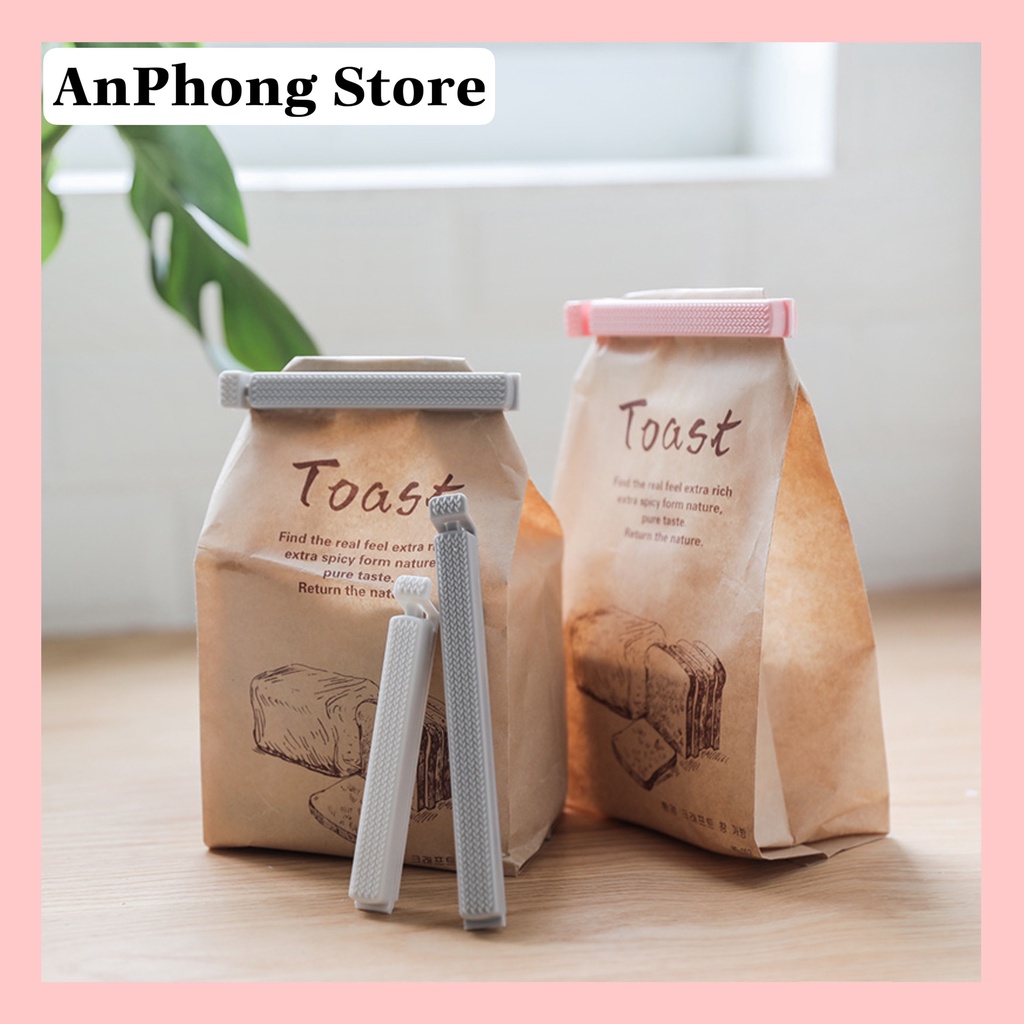 Dụng Cụ Kẹp Nhựa Niêm Phong Miệng Túi Thực Phẩm Chống Ẩm Tiện Dụng Dạng Dài Màu Bắc Âu.