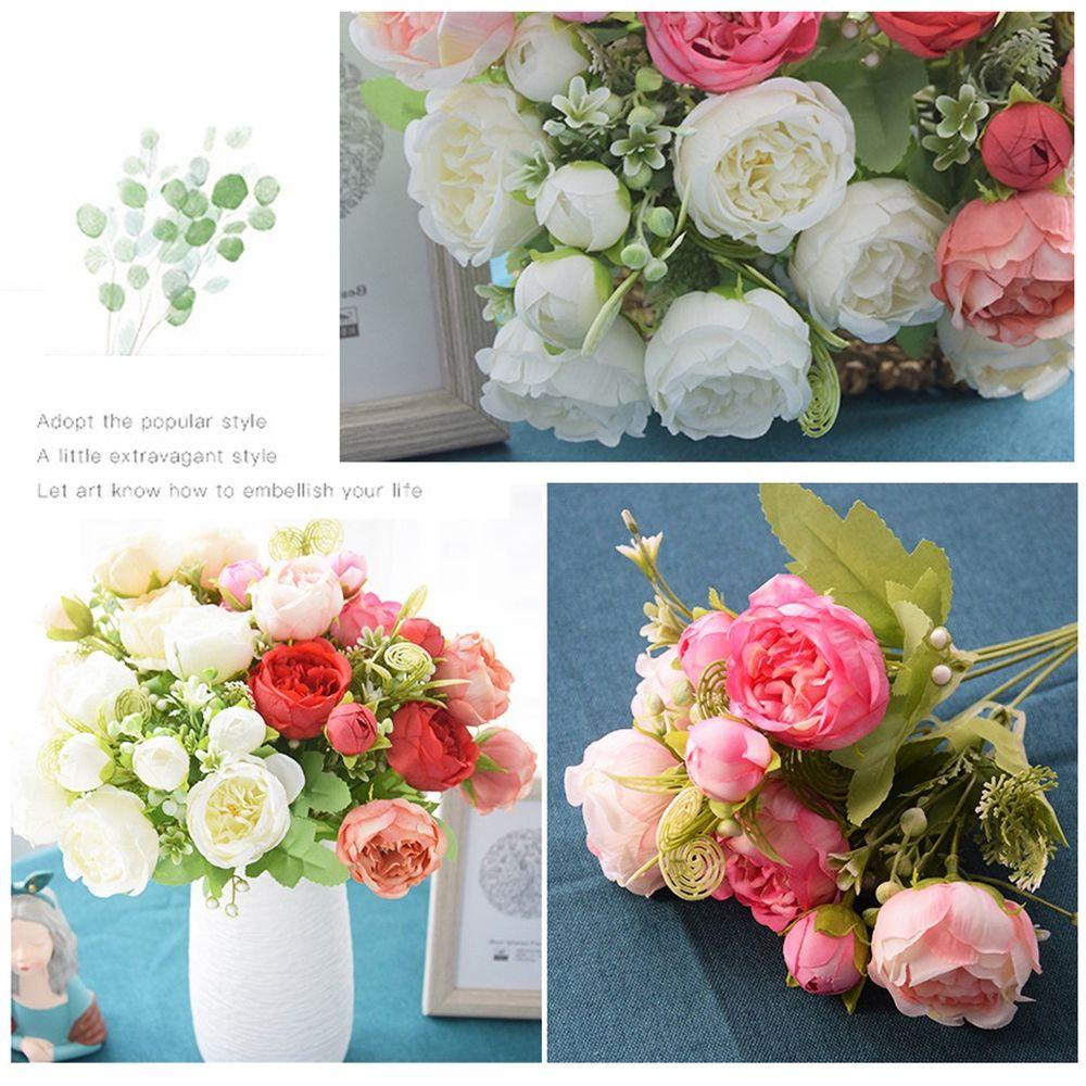 1 Bó Hoa Peonies Nhân Tạo Dùng Cho Trang Trí Tiệc Cưới