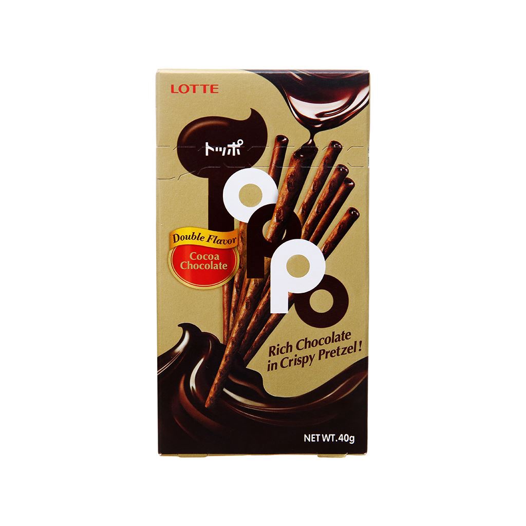 Bánh que Lotte Toppo Đủ vị Vani Socola - Kem Dâu - Socola Cacao hộp 40g