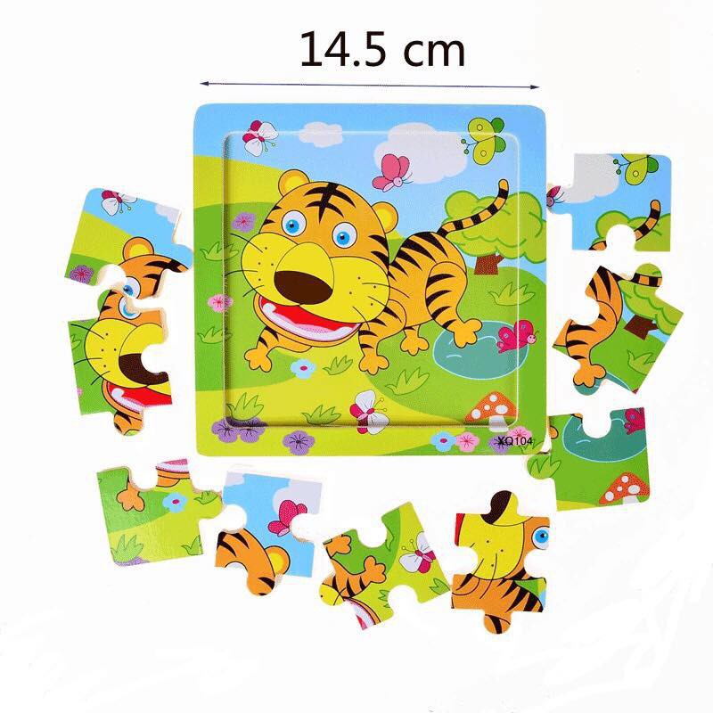 Tranh Ghép Hình Gỗ 2D 9 Mảnh Cho Bé/Puzzle 9 Mảnh 2D/Tranh Cho Bé Từ 2 Tuổi Phát Triển Tư Duy Sáng Tạo