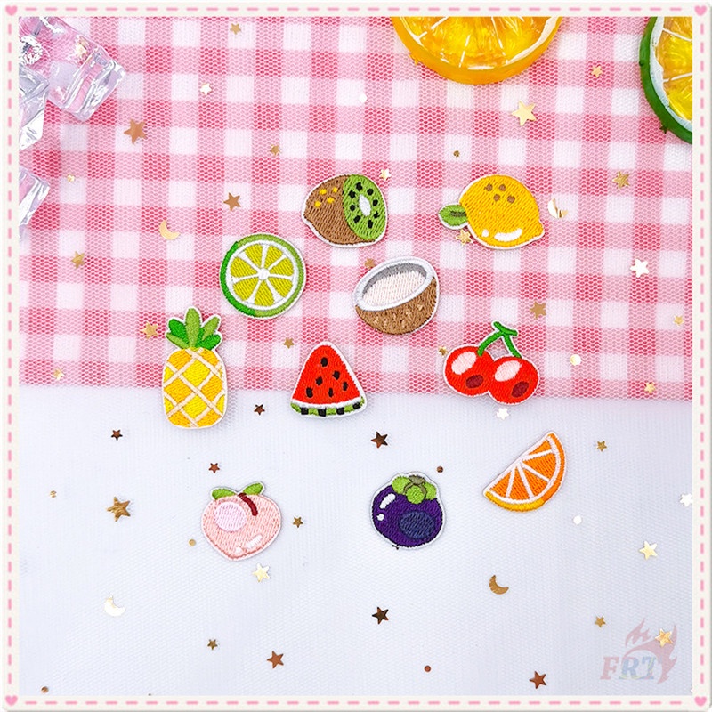 Miếng vá quần áo dạng ủi/ thêu kiểu dáng trái cây mùa hè hoạt hình đáng yêu