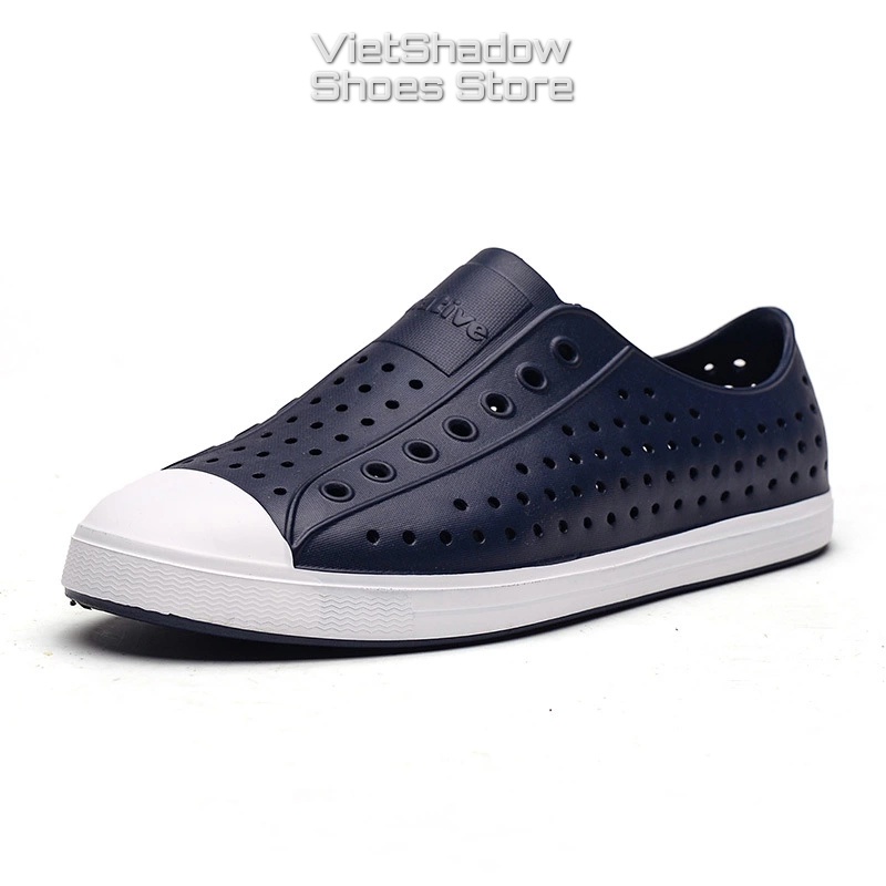 Giày nhựa siêu nhẹ nam nữ - Chất liệu nhựa xốp siêu nhẹ, không thấm nước - Màu Xanh navy