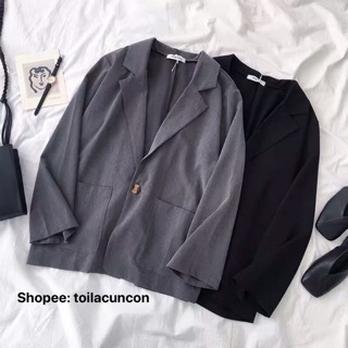 (Order) Blazer thu tone đen xám / Áo khoác nữ blazer taobao ulzzang ( ảnh thật cuối)