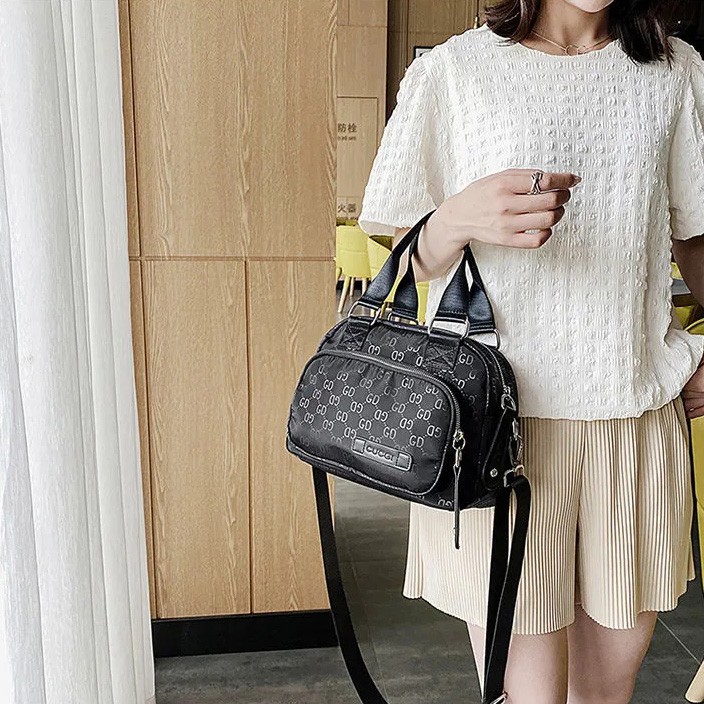 Túi Xách Vải canvas fp195 Kích Thước Nhỏ Gọn Có Tay Cầm Thời Trang Cho Nữ