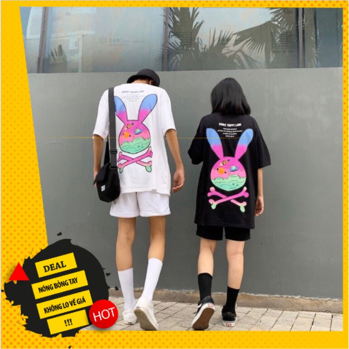 Áo thun tay lỡ unisex form rộng Bad Habits Trippy Land, vải cotton 100% co dãn tốt, hình in to và bền AL54
